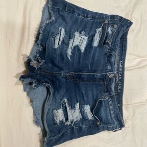 American Eagle Outfitters Blue Distressed Women's Shorts